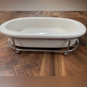 Crabtree & Evelyn White Ceramic Soap Dish USA New